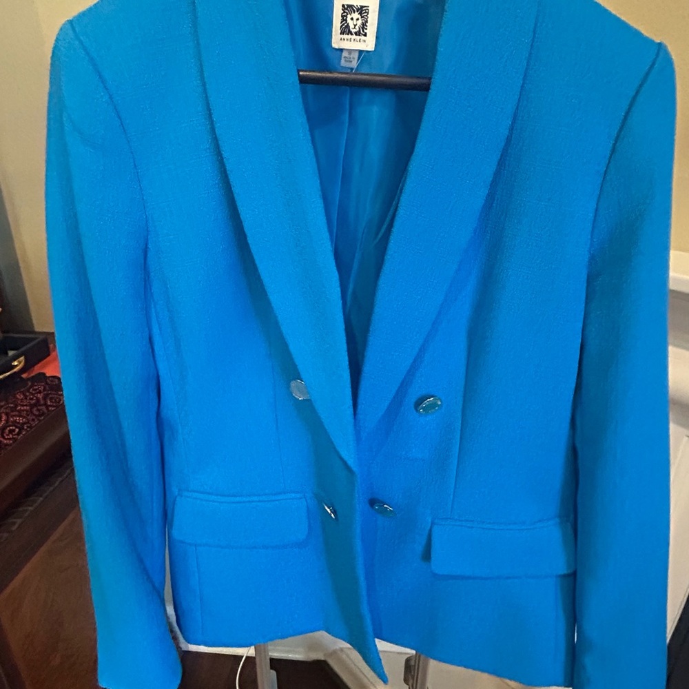 Anne Klein Bright Blue Textured Blazer